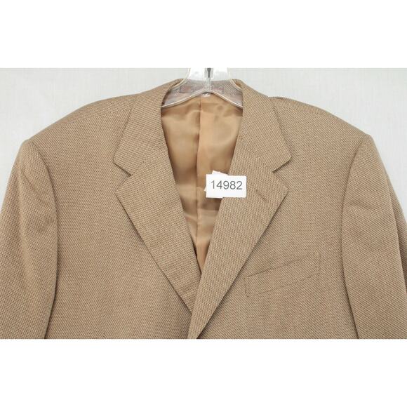 Ermenegildo Zegna Blazer Men's 56R Beige Gold ZigZag Pattern Silk Neiman Marcus - Picture 14 of 14